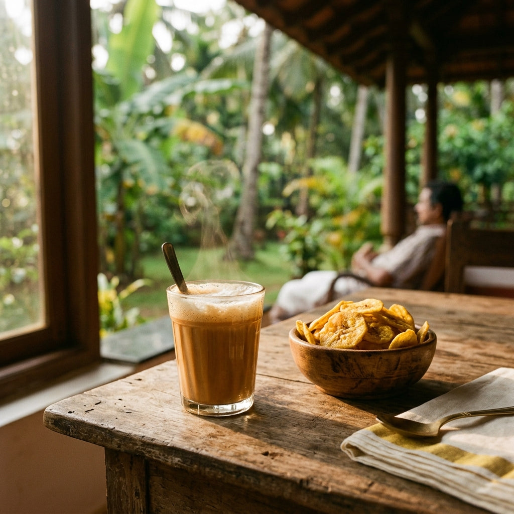 Kerala tea-time snack atmosphere